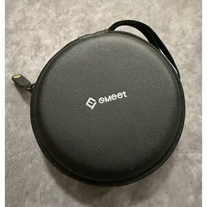 eMeet Black Round Zippered Hard Carrying Case for eMeet Headphones